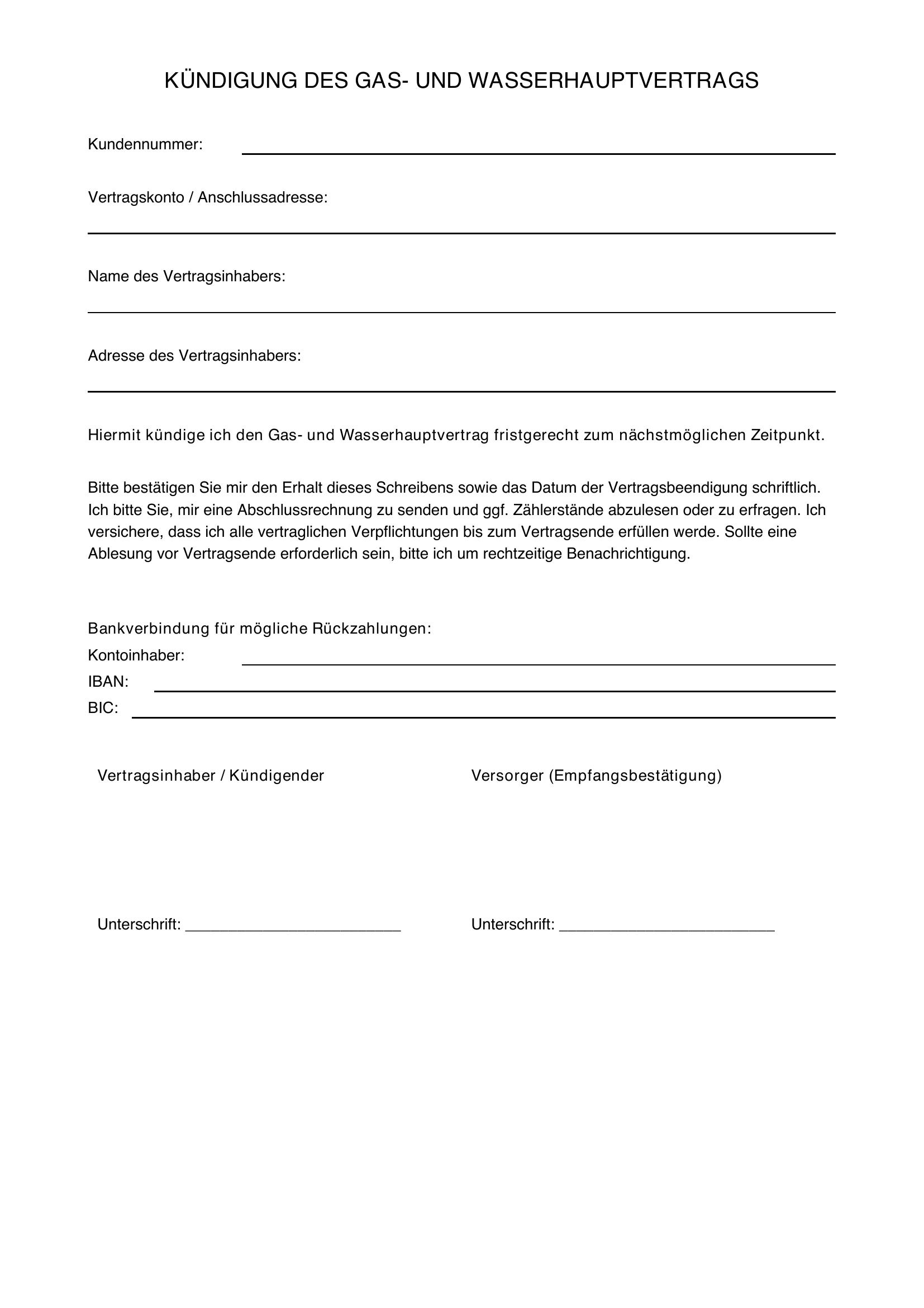 Gwh Kündigung Vorlage